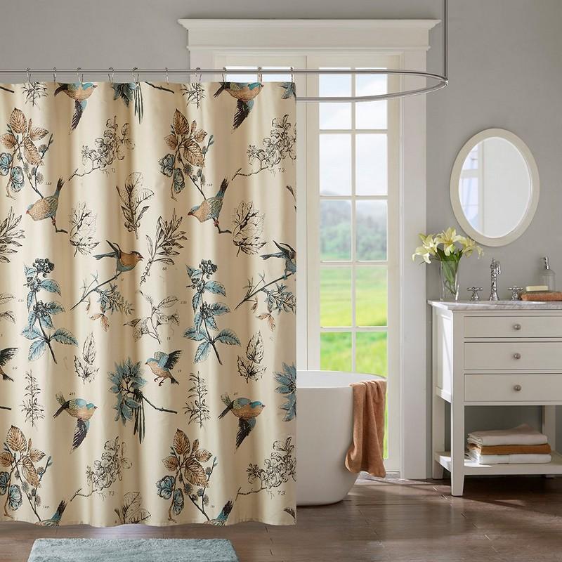 Madison Park Quincy Printed Cotton Shower Curtain -72X72