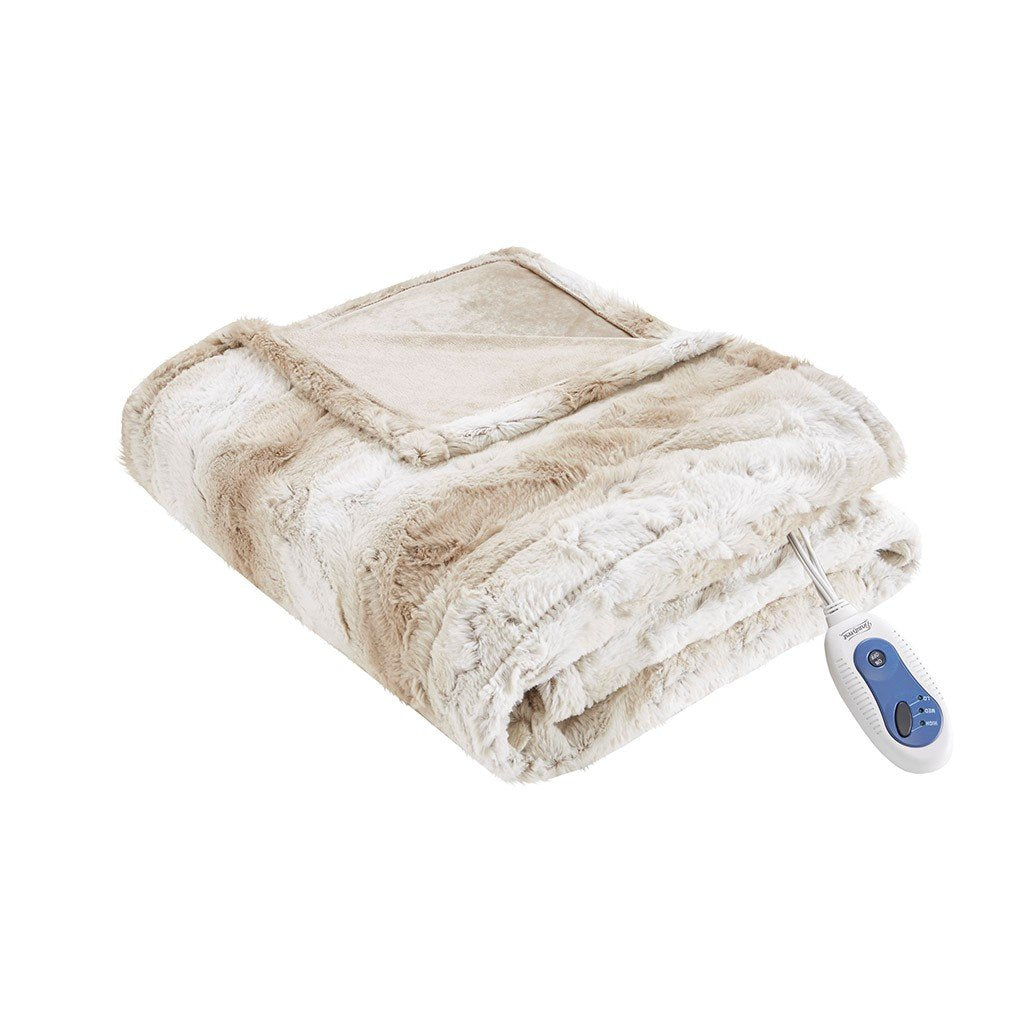 Beautyrest Zuri Oversized Faux Fur Heated Throw - 50X70