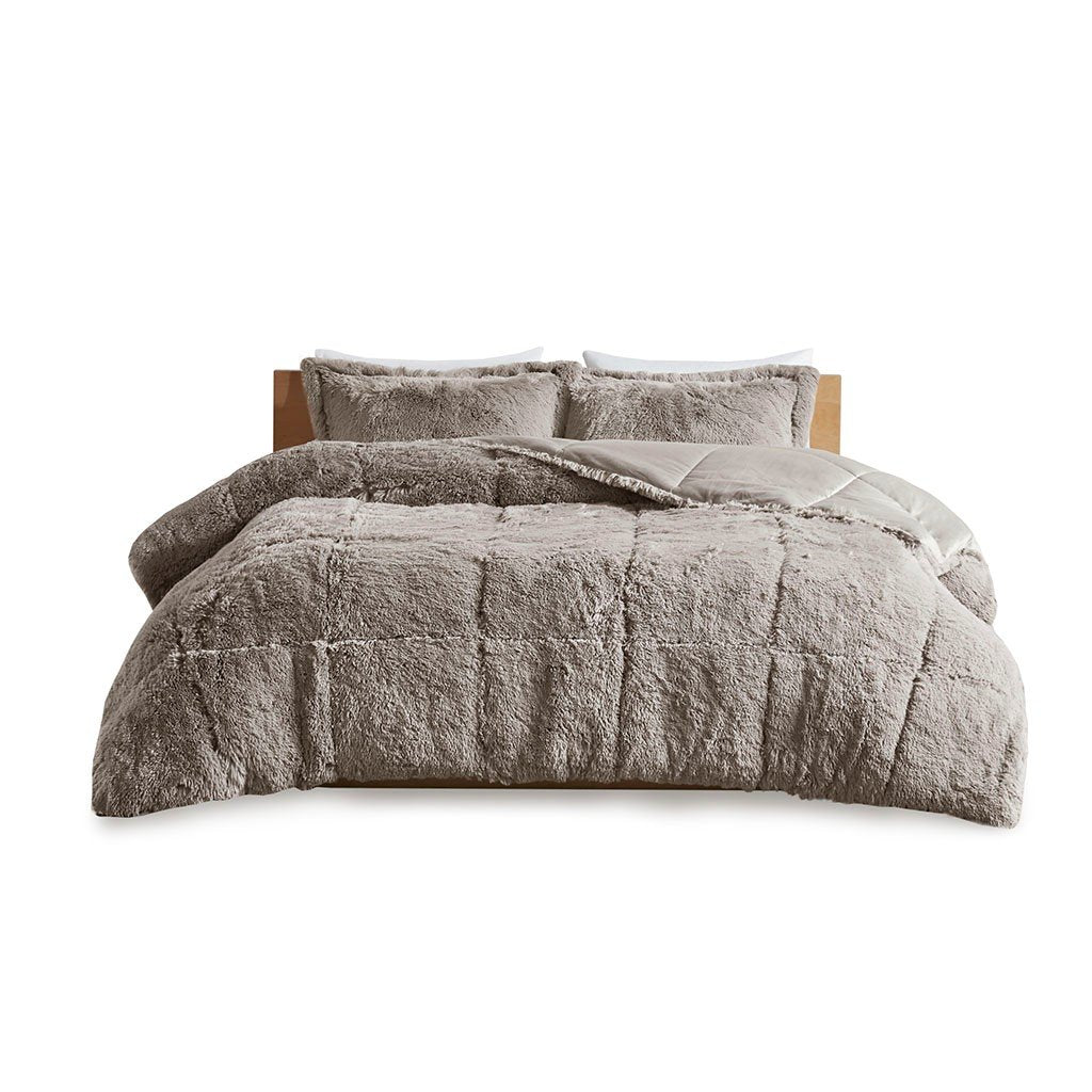 Intelligent Design Malea Shaggy Faux Fur Comforter Set - King/Cal King ID10-1698