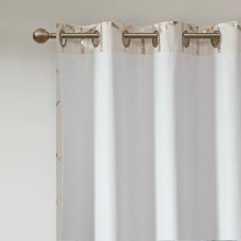 Load image into Gallery viewer, Intelligent Design Raina Total Blackout Metallic Print Grommet Top Curtain Panel - 50X63" ID40-1615
