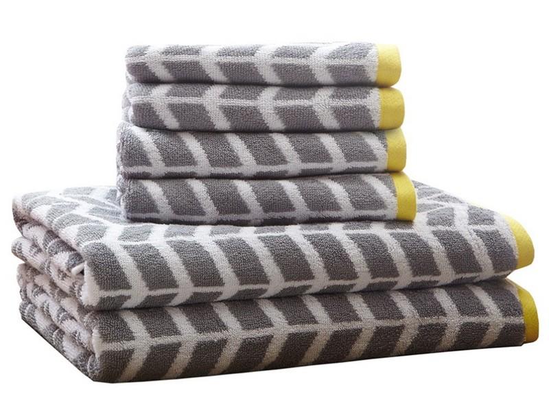 Intelligent Design Nadia 6 Piece Cotton Jacquard Towel Set ID91-525 By Olliix