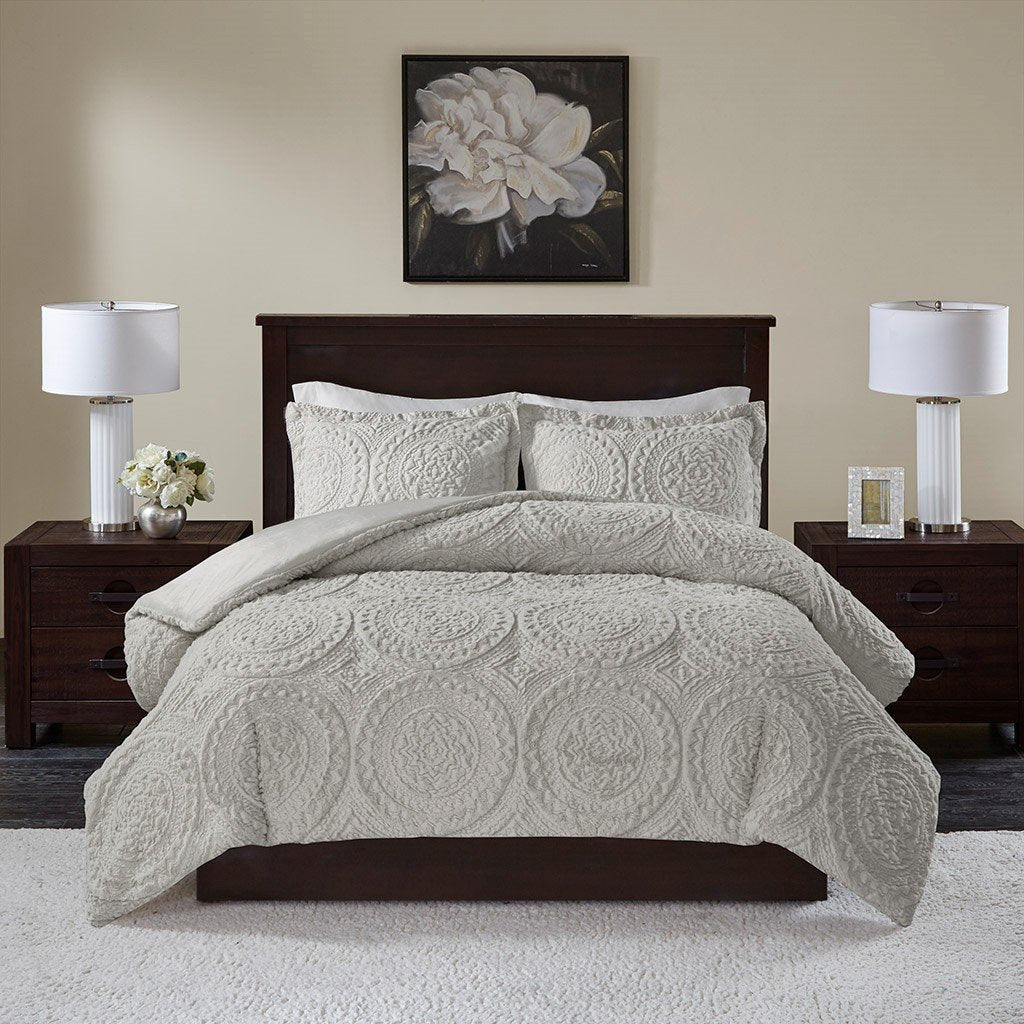Madison Park Arya Medallion Ultra Plush Comforter Mini Set - Full/Queen MP10-6013