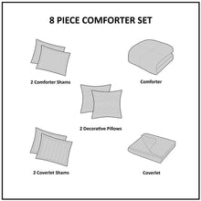 Load image into Gallery viewer, Madison Park Marina 8 Piece Printed Seersucker Comforter And Coverlet Set Collection - Full/Queen MP10-6155
