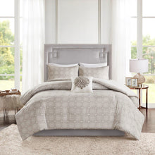 Load image into Gallery viewer, Madison Park Malia 4 Piece Embroidered Cotton Reversible Duvet Cover Set - Full/Queen MP12-6185
