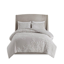 Load image into Gallery viewer, Madison Park Veronica 3 Piece Tufted Cotton Chenille Floral Duvet Cover Set - Full/Queen MP12-6394
