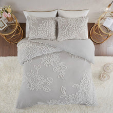 Load image into Gallery viewer, Madison Park Veronica 3 Piece Tufted Cotton Chenille Floral Duvet Cover Set - Full/Queen MP12-6394

