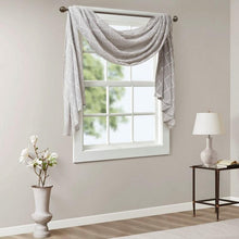 Load image into Gallery viewer, Madison Park Diamond Sheer Embroidered Window Scarf -50X144" MP40-4942 By Olliix
