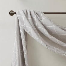 Load image into Gallery viewer, Madison Park Diamond Sheer Embroidered Window Scarf -50X144" MP40-4942 By Olliix
