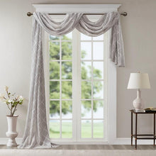 Load image into Gallery viewer, Madison Park Diamond Sheer Embroidered Window Scarf -50X144" MP40-4942 By Olliix
