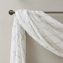 Load image into Gallery viewer, Madison Park Diamond Sheer Embroidered Window Scarf -50X144" MP40-4946 By Olliix
