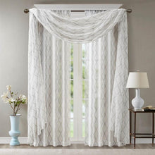 Load image into Gallery viewer, Madison Park Diamond Sheer Embroidered Window Scarf -50X144" MP40-4946 By Olliix
