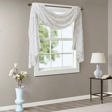 Load image into Gallery viewer, Madison Park Diamond Sheer Embroidered Window Scarf -50X216" MP40-4947 By Olliix
