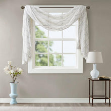 Load image into Gallery viewer, Madison Park Diamond Sheer Embroidered Window Scarf -50X216" MP40-4947 By Olliix

