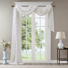 Load image into Gallery viewer, Madison Park Diamond Sheer Embroidered Window Scarf -50X216" MP40-4947 By Olliix
