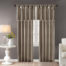 Load image into Gallery viewer, 100% Polyester Twisted Tab Valance With Beads -50X26&quot; MP41-4452 By Olliix
