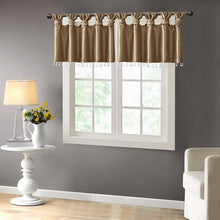 Load image into Gallery viewer, 100% Polyester Twisted Tab Valance With Beads -50X26&quot; MP41-4456 By Olliix

