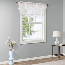 Load image into Gallery viewer, Diamond Sheer Embroidered Waterfall Valance -38X46&quot; MP41-4933 By Olliix

