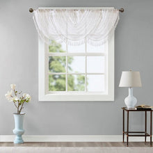 Load image into Gallery viewer, Diamond Sheer Embroidered Waterfall Valance -38X46&quot; MP41-4933 By Olliix
