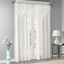 Load image into Gallery viewer, Diamond Sheer Embroidered Waterfall Valance -38X46&quot; MP41-4933 By Olliix
