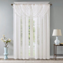 Load image into Gallery viewer, Diamond Sheer Embroidered Waterfall Valance -38X46&quot; MP41-4933 By Olliix
