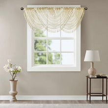 Load image into Gallery viewer, Diamond Sheer Embroidered Waterfall Valance -38X46&quot; MP41-4937 By Olliix

