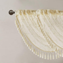 Load image into Gallery viewer, Diamond Sheer Embroidered Waterfall Valance -38X46&quot; MP41-4937 By Olliix
