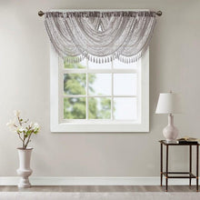 Load image into Gallery viewer, Diamond Sheer Embroidered Waterfall Valance -38X46&quot; MP41-4941 By Olliix
