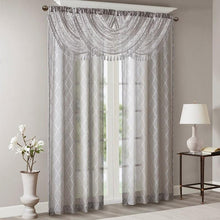 Load image into Gallery viewer, Diamond Sheer Embroidered Waterfall Valance -38X46&quot; MP41-4941 By Olliix
