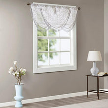 Load image into Gallery viewer, Diamond Sheer Embroidered Waterfall Valance -38X46&quot; MP41-4945 By Olliix
