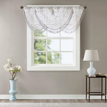 Load image into Gallery viewer, Diamond Sheer Embroidered Waterfall Valance -38X46&quot; MP41-4945 By Olliix

