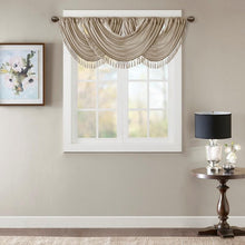 Load image into Gallery viewer, Madison Park Faux Silk Waterfall Embellished Valance -38X46&quot; MP41-4952 By Olliix
