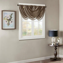 Load image into Gallery viewer, Madison Park Faux Silk Waterfall Embellished Valance -38X46&quot; MP41-4955 By Olliix
