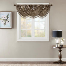 Load image into Gallery viewer, Madison Park Faux Silk Waterfall Embellished Valance -38X46&quot; MP41-4955 By Olliix
