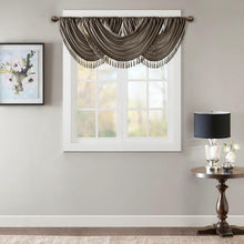 Load image into Gallery viewer, Madison Park Faux Silk Waterfall Embellished Valance -38X46&quot; MP41-4958 By Olliix
