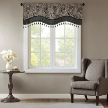 Load image into Gallery viewer, Madison Park Aubrey Jacquard Window Rod Pocket Valance With Beads - 50X18&quot; MP41-4989

