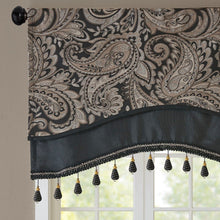 Load image into Gallery viewer, Madison Park Aubrey Jacquard Window Rod Pocket Valance With Beads - 50X18&quot; MP41-4989
