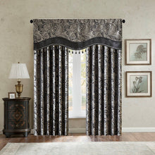 Load image into Gallery viewer, Madison Park Aubrey Jacquard Window Rod Pocket Valance With Beads - 50X18&quot; MP41-4989
