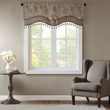 Load image into Gallery viewer, Madison Park Aubrey Jacquard Window Rod Pocket Valance With Beads - 50X18&quot; MP41-4990
