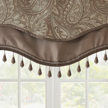 Load image into Gallery viewer, Madison Park Aubrey Jacquard Window Rod Pocket Valance With Beads - 50X18&quot; MP41-4990
