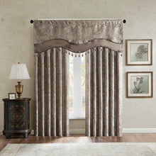Load image into Gallery viewer, Madison Park Aubrey Jacquard Window Rod Pocket Valance With Beads - 50X18&quot; MP41-4990
