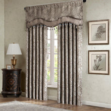 Load image into Gallery viewer, Madison Park Aubrey Jacquard Window Rod Pocket Valance With Beads - 50X18&quot; MP41-4990
