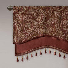 Load image into Gallery viewer, Madison Park Aubrey Jacquard Window Rod Pocket Valance With Beads - 50X18&quot; MP41-4991
