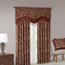 Load image into Gallery viewer, Madison Park Aubrey Jacquard Window Rod Pocket Valance With Beads - 50X18&quot; MP41-4991
