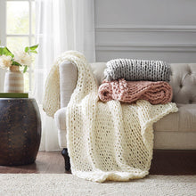 Load image into Gallery viewer, Madison Park Chunky Double Knit Handmade Throw MP50-6135 By Olliix
