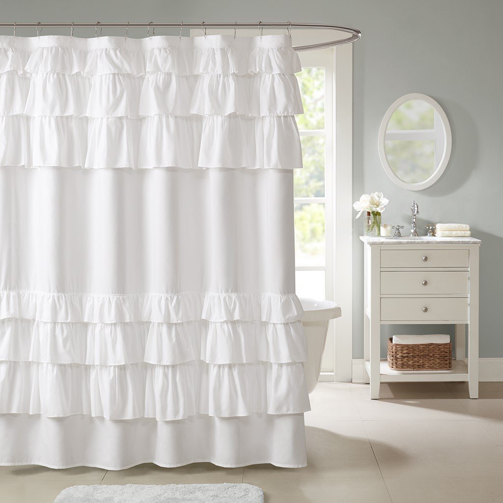 Madison Park Grace Ruffled Shower Curtain - 72X72