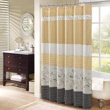 Load image into Gallery viewer, Faux Silk Embroidered Floral Shower Curtain -72X72&quot; MP70-4863 By Olliix
