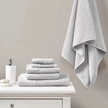 Load image into Gallery viewer, Madison Park Spa Waffle 6 Piece Waffle Cotton Jacquard Towels Set MP73-5915
