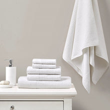 Load image into Gallery viewer, Madison Park Spa Waffle 6 Piece Waffle Cotton Jacquard Towels Set MP73-5974
