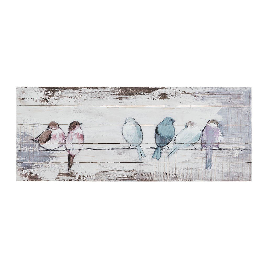 Madison Park Perched Birds Hand Painted Wood Plank MP95B-0217 By Olliix