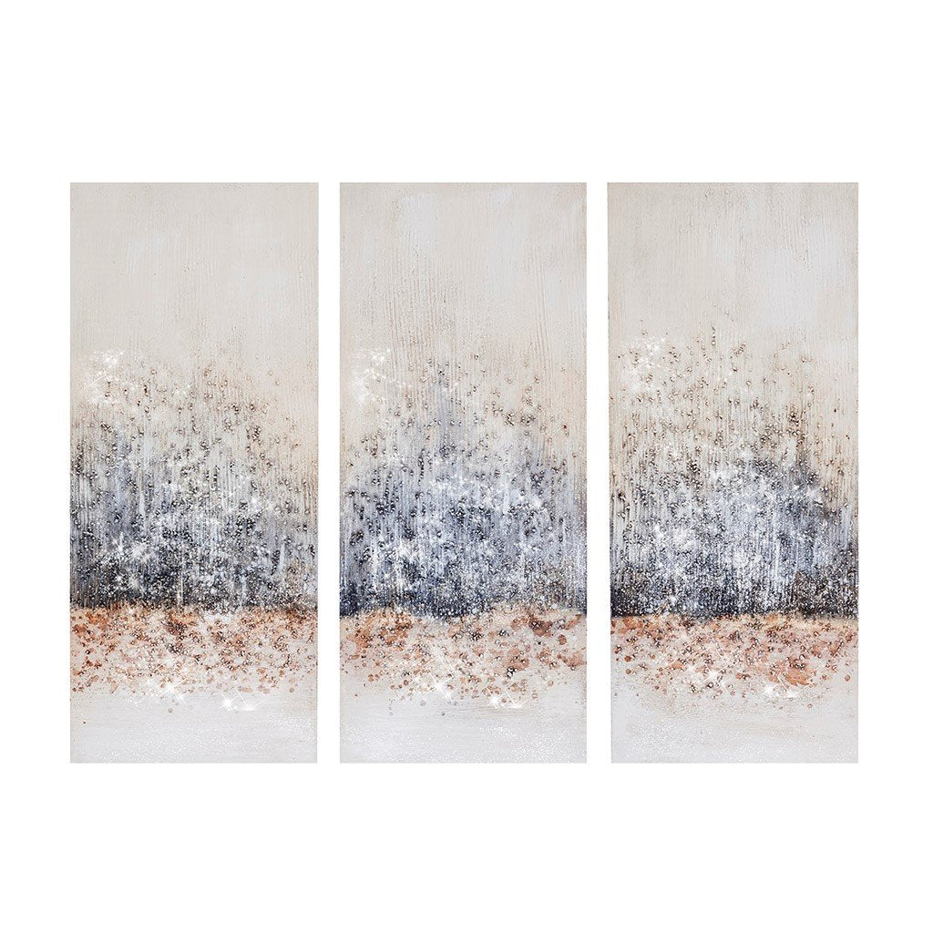 Madison Park Twilight Mystere 100% Hand Brush Embellished Canvas, 3 Piece Set MP95C-0172